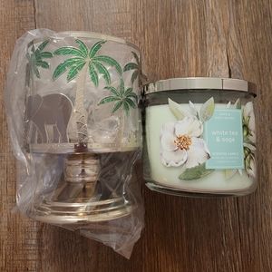 Bath and Body Works Candle and Candle Holder